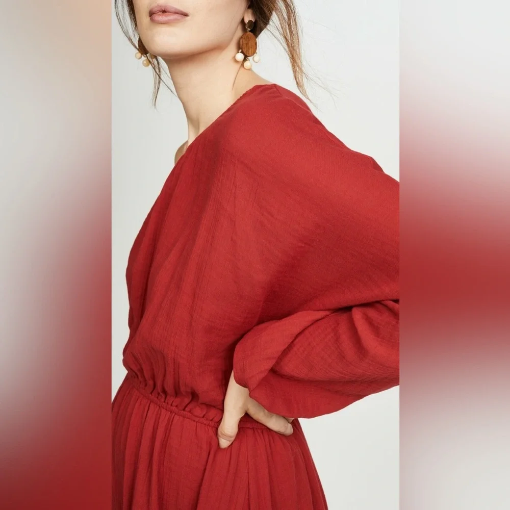 Red Carter Red One-Shoulder Gauzey Maxi Dress NWT - Picture 8 of 10